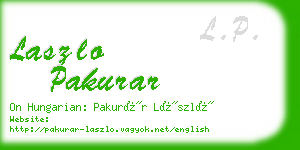 laszlo pakurar business card